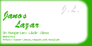 janos lazar business card